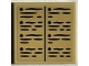 Part No: 3068pb2012  Name: Tile 2 x 2 with Black Writing, Lines and Dots Pattern (Sticker) - Set 76403