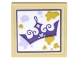 Part No: 3068pb2090  Name: Tile 2 x 2 with Painting of Dark Purple Crown and Gold and Lavender Splotches Pattern (Sticker) - Set 43205