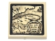 Part No: 3068pb2101  Name: Tile 2 x 2 with Dark Tan and Black Parchment Map of St. Lawrence River, Lighthouse, and Legend Pattern (Sticker) - Set 21335