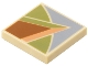 Part No: 3068pb2182  Name: Tile 2 x 2 with Dark Orange, Olive Green, Nougat, and Sand Blue Angular Shapes Pattern