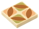 Part No: 3068pb2183  Name: Tile 2 x 2 with Dark Orange Pointed Ovals in Nougat and Olive Green Quarters Pattern