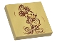 Part No: 3068pb2261  Name: Tile 2 x 2 with Reddish Brown and Medium Nougat Mickey Mouse Sketch Drawing Pattern