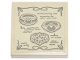 Lego part: Tile 2 x 2 with 3 Dark Tan Rings, Scribbles, and Scrollwork Edges Pattern (Sticker) - Set 10333