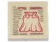 Part No: 3068pb2546  Name: Tile 2 x 2 with Red Cape Cloak of Levitation and Dark Tan Text Pattern (Sticker) - Set 76218