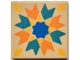 Part No: 3068pb2562  Name: Tile 2 x 2 with Orange and Dark Turquoise Chevrons, Yellow Diamonds, Blue Star Pattern