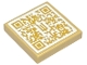 Lego part: Tile 2 x 2 with Stylized Gold Capital Letter W and QR Code Pattern (Sticker) - Set 75682