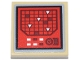 Part No: 3068pb2692  Name: Tile 2 x 2 with Red Console Screen, Dark Red Grid, White Triangles and Buttons, Light Bluish Gray Border Pattern (Sticker) - Set 75435