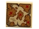 Part No: 3068pb2778  Name: Tile 2 x 2 with Map, Medium Nougat Islands on Tan Sea, 4 Red 'X' Pattern
