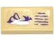 Part No: 3069pb0417  Name: Tile 1 x 2 with Mountains, Cloud, Dragon and Writing Lines Pattern (Sticker) - Set 41078