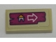 Part No: 3069pb0486  Name: Tile 1 x 2 with Campsite Arrow Sign on Magenta Board Pattern (Sticker) - Set 41121