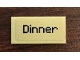 Part No: 3069pb0740  Name: Tile 1 x 2 with 'Dinner' Pattern (Sticker) - Set 21144