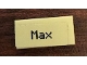 Part No: 3069pb0743  Name: Tile 1 x 2 with 'Max' Pattern (Sticker) - Set 21144