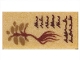 Part No: 3069pb0860  Name: Tile 1 x 2 with Reddish Brown Text and Plant Pattern