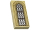 Part No: 3069pb1190  Name: Tile 1 x 2 with Silver Arched Window with Dark Brown Lattice and Dark Tan Arches Pattern