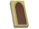 Part No: 3069pb1191  Name: Tile 1 x 2 with Reddish Brown Door with Dark Brown Edges and Rectangles and Dark Tan Arch Pattern