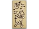 Part No: 3069pb1197  Name: Tile 1 x 2 with Reddish Brown Lamb / Goat, Wish Star, Dots, Sparkles, and Scribbles Pattern