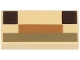 Part No: 3069pb1310  Name: Tile 1 x 2 with Dark Brown Squares, Medium Nougat and Dark Tan Rectangles Pattern (Minecraft Baby Llama Nose and Mouth)