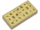 Part No: 3069pb1332  Name: Tile 1 x 2 with Bright Light Yellow and Medium Nougat Focaccia Bread Pattern