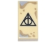 Part No: 3069pb1451 Name: Tile 1 x 2 with Black Triangle, Line, and Circle Symbol, Dark Tan and Light Bluish Gray Splatters and Stains Pattern (HP Sign of the Deathly Hallows) Part No: 3069pb1451 Name: Tile 1 x 2 with Black Triangle, Line, and Circle Symbol, Dark Tan and Light Bluish Gray Splatters and Stains Pattern (HP Sign of the Deathly Hallows)