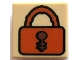 Part No: 3070pb007  Name: Tile 1 x 1 with Dark Orange Padlock with Reddish Brown Keyhole Pattern