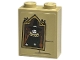 Part No: 3245cpb219  Name: Brick 1 x 2 x 2 with Inside Stud Holder with Picture of Wizard with Neck Ruff in Gold Frame, Bricks and Dark Tan Mortar Pattern (Sticker) - Set 40577