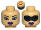 Part No: 3626cpb0528  Name: Minifigure, Head Dual Sided Alien with SW Luminara Unduli Purple Lips and Large Blue Eyes / Protective Eye Mask Pattern - Hollow Stud