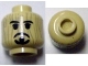 Part No: 3626cpb0580  Name: Minifigure, Head Black Beard and Moustache Rudimentary over Wood Grain Pattern (Voodoo Jack) - Hollow Stud