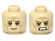 Part No: 3626cpb0949  Name: Minifigure, Head Dual Sided LotR Wrinkles and Sunken Eyes Worried / Angry Pattern (Grima) - Hollow Stud