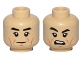 Part No: 3626cpb1706  Name: Minifigure, Head Dual Sided Black Eyebrows, Eyelashes, Dark Orange Cheek Lines Neutral / Open Mouth Scowl Pattern (SW Cdr. Sato) - Hollow Stud