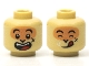Lot ID: 296396579  Part No: 3626cpb2773  Name: Minifigure, Head Dual Sided Alien Black Eyebrows, Nougat Face, Cheek Scar, Open Mouth Smile with Top Teeth and Red Tongue / Eyes Closed and Licking Lips Pattern - Hollow Stud
