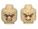 Part No: 3626pb1175  Name: Minifigure, Head Dual Sided Wrinkles, Sunken Yellow Eyes, Black Long Eyebrows, Bared Teeth, Angry / Evil Smile Pattern (SW Palpatine)