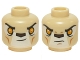 Part No: 3626pb1224  Name: Minifigure, Head Dual Sided Alien Chima Lion with Orange Eyes and Dark Brown Nose, Neutral / Stern Pattern