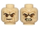 Part No: 3626pb1395  Name: Minifigure, Head Dual Sided Wrinkles, Sunken Yellow Eyes, Black Long Eyebrows, Stern / Bared Teeth Angry Pattern (SW Palpatine)