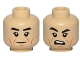 Part No: 3626pb1706  Name: Minifigure, Head Dual Sided Black Eyebrows, Eyelashes, Dark Orange Cheek Lines Neutral / Open Mouth Scowl Pattern (SW Cdr. Sato)