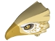 Part No: 38832pb02  Name: Bird Head Jaw Upper with Gold Beak and White and Gold Feathers Pattern (Thunderbird)