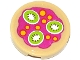 Part No: 4150pb161  Name: Tile, Round 2 x 2 with Yellow Spots and 3 Kiwi Fruit Slices Pattern (Sticker) - Set 41033