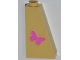 Part No: 4460pb012  Name: Slope 75 2 x 1 x 3 with Pink Butterfly Pattern (Sticker) - Set 3189