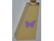 Part No: 4460pb013  Name: Slope 75 2 x 1 x 3 with Purple Butterfly Pattern (Sticker) - Set 3189