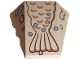 Part No: 47753pb131  Name: Wedge 4 x 4 Triple Curved No Studs with Medium Nougat and Reddish Brown Mermaid Tail and Animal, Bright Light Blue and White Shells Pattern