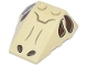 Part No: 48933pb049  Name: Wedge 4 x 4 Triple with Stud Notches with Dinosaur Skull Reddish Brown and Dark Tan Eye Sockets and Nostrils Pattern