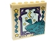 Part No: 59349pb296  Name: Panel 1 x 6 x 5 with Medium Lavender Window Frame, Yellow Moon and Stars, and Dark Turquoise Peacock Pattern (Sticker) - Set 41711