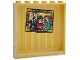 Part No: 59349pb425  Name: Panel 1 x 6 x 5 with Dursley Family Portrait and Gold Wallpaper Stripes Pattern (Sticker) - Set 76451