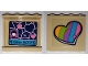 Part No: 60581pb172  Name: Panel 1 x 4 x 3 with Side Supports - Hollow Studs with Rainbow Heart on Outside and Map with Hearts Pattern on Inside (Stickers) - Set 41340