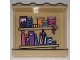 Part No: 60581pb173  Name: Panel 1 x 4 x 3 with Side Supports - Hollow Studs with Butterfly on Outside and Shelves with Books and Craft Supplies Pattern on Inside (Stickers) - Set 41340