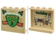 Lego part: Panel 1 x 4 x 3 with Side Supports - Hollow Studs with Gold Mail Horn, 'POST' and 'NORTH POLE' on Outside and Bright Green 'Workshop' and Tools on Inside Pattern Model Left Side (Stickers) - Set 40746