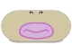 Part No: 66857pb040  Name: Tile, Round 2 x 4 Oval with Dark Brown Nostrils, Bright Pink Lips, and Dark Pink Closed Mouth Pattern (Super Mario Wendy Lower Face)