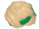 Part No: 69562pb01  Name: Minifigure, Hair Swept Back Tousled with Molded Green Bandana Headband Pattern