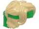 Part No: 69562pb02  Name: Minifigure, Hair Swept Back Tousled with Molded Bright Green Bandana Headband Pattern