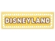 Part No: 69729pb268  Name: Tile 2 x 6 with Sign with Gold Marquee Sign, Reddish Brown 'DISNEYLAND', White Border with Yellow Dots and Diamond Lattice Background Pattern (Sticker) - Set 43302