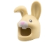 Part No: 7715pb01  Name: Minifigure, Headgear Head Cover, Costume Rabbit with Bent Ear Right, Black Eyes, Bright Pink Nose, White Muzzle and Teeth Pattern